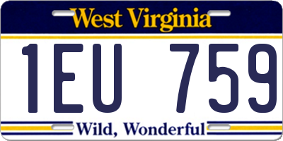WV license plate 1EU759
