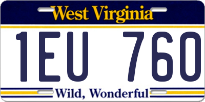 WV license plate 1EU760
