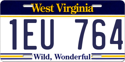 WV license plate 1EU764