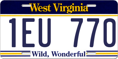 WV license plate 1EU770