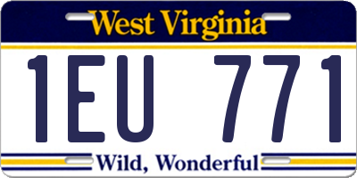 WV license plate 1EU771