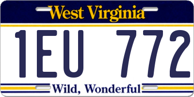 WV license plate 1EU772