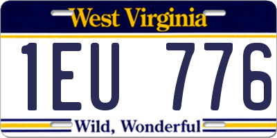 WV license plate 1EU776