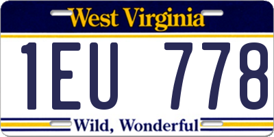 WV license plate 1EU778