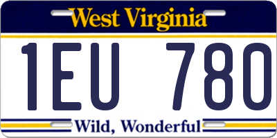 WV license plate 1EU780