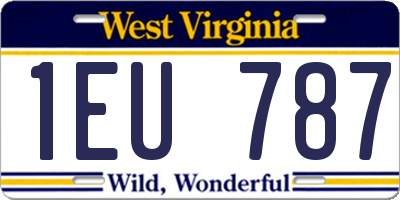 WV license plate 1EU787