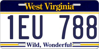 WV license plate 1EU788