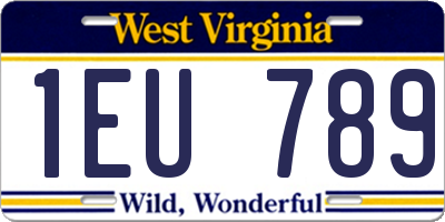WV license plate 1EU789