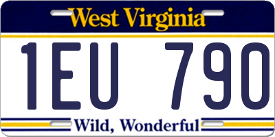 WV license plate 1EU790