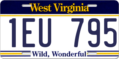 WV license plate 1EU795