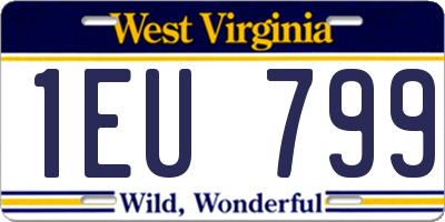 WV license plate 1EU799