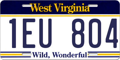 WV license plate 1EU804