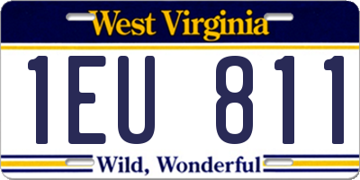 WV license plate 1EU811