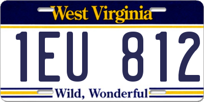 WV license plate 1EU812
