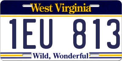 WV license plate 1EU813