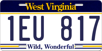 WV license plate 1EU817