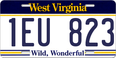 WV license plate 1EU823