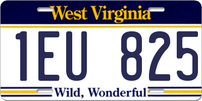WV license plate 1EU825