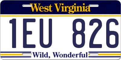 WV license plate 1EU826