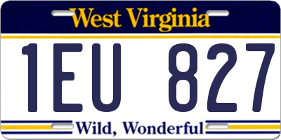 WV license plate 1EU827