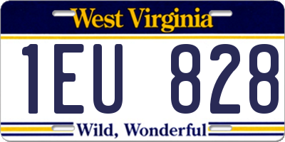 WV license plate 1EU828