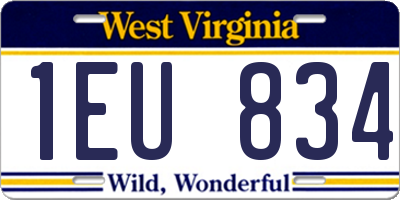 WV license plate 1EU834