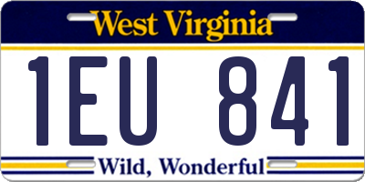 WV license plate 1EU841