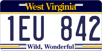 WV license plate 1EU842