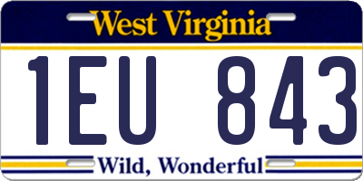 WV license plate 1EU843