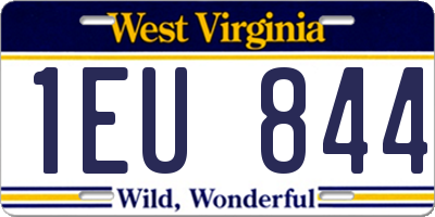 WV license plate 1EU844