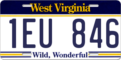 WV license plate 1EU846
