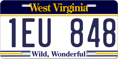WV license plate 1EU848