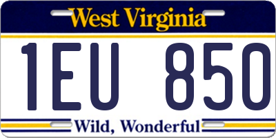 WV license plate 1EU850