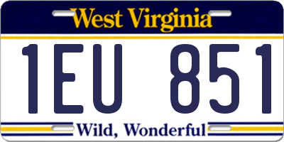 WV license plate 1EU851