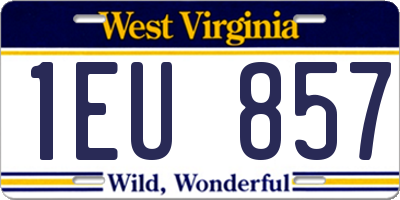 WV license plate 1EU857