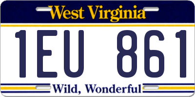 WV license plate 1EU861