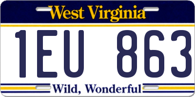 WV license plate 1EU863