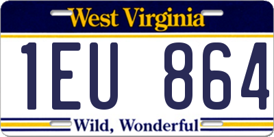 WV license plate 1EU864
