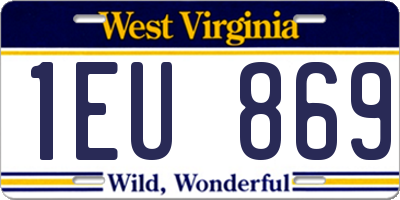 WV license plate 1EU869
