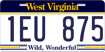 WV license plate 1EU875