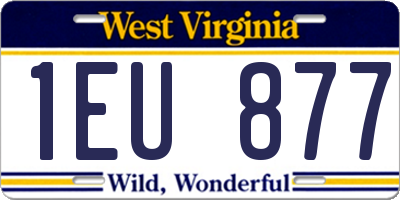 WV license plate 1EU877