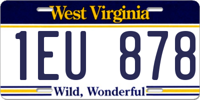WV license plate 1EU878