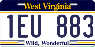 WV license plate 1EU883