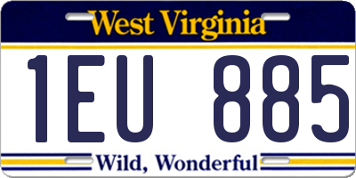 WV license plate 1EU885