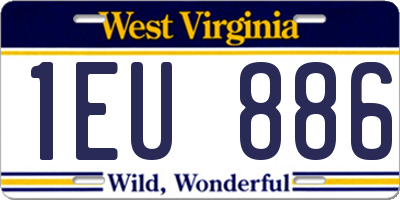 WV license plate 1EU886
