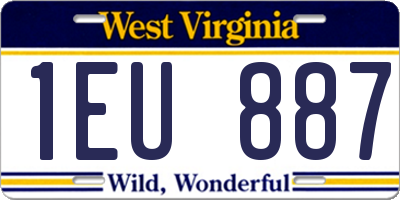 WV license plate 1EU887