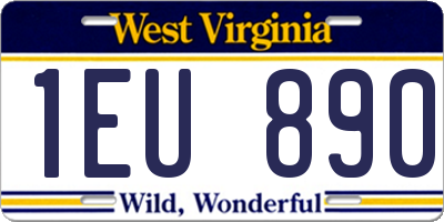 WV license plate 1EU890