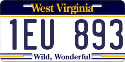 WV license plate 1EU893