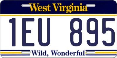 WV license plate 1EU895