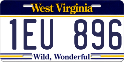 WV license plate 1EU896